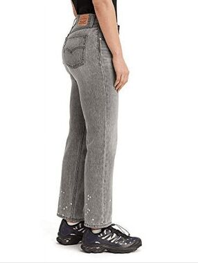 Levi's Grey 'Happy Accident' Worn In Women's Low Pro Straight-Leg Jeans, 30